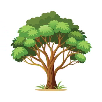 Beautiful Single Big Tree Illustration vector