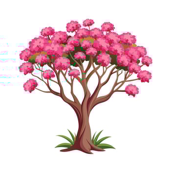 Beautiful Single Big Tree Illustration vector