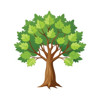 Beautiful Single Big Tree Illustration vector