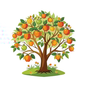 Beautiful Single Big Tree Illustration vector