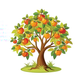 Beautiful Single Big Tree Illustration vector