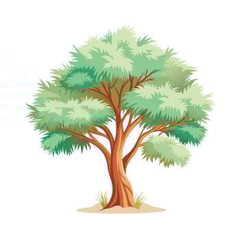 Beautiful Single Big Tree Illustration vector