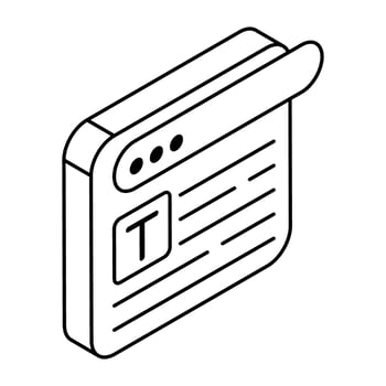 Trendy design icon of content writing vector