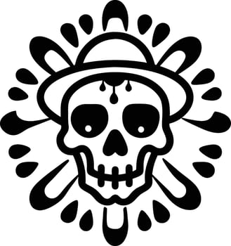 Maxican skull illustration mexican, skull, dead, death, skeleton, scary, muertos, rose, sugar, vintage,dia de los muertos vector
