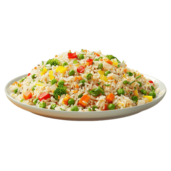 A plate of rice isolated on transparent background png
