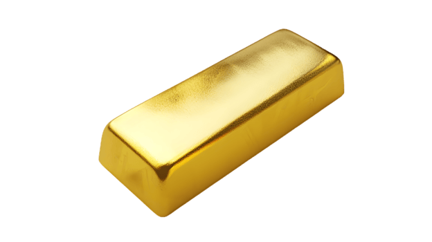 Gold bars isolated on a transparent background png