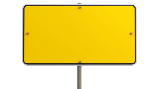 Blank yellow road sign or traffic signs isolated on a transparent background png
