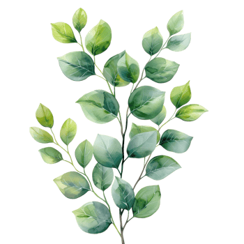 watercolor fresh green leaves brunch illustration. Ai-Generated png