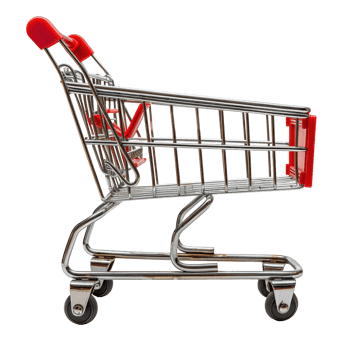 Shop cart in for shopping in supermarket and store. Ai-Generated png