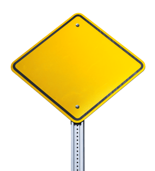 Blank yellow road sign or traffic signs isolated on a transparent background png