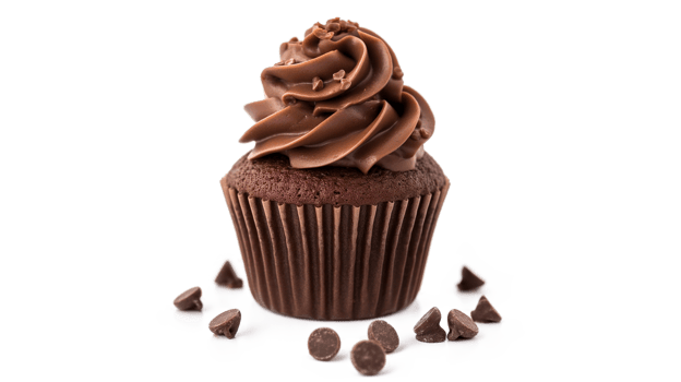 Chocolate cupcake isolated on a transparent background png