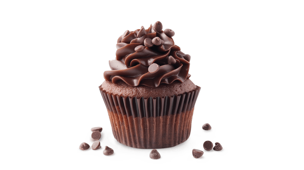 Chocolate cupcake isolated on a transparent background png