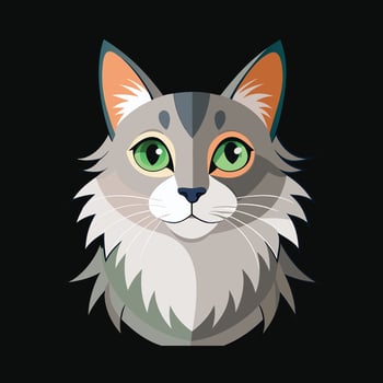 Portrait of a surprised cat Scottish Straight vector