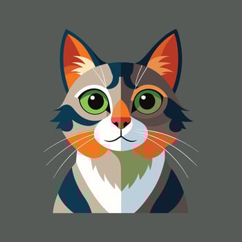 Portrait of a surprised cat Scottish Straight vector