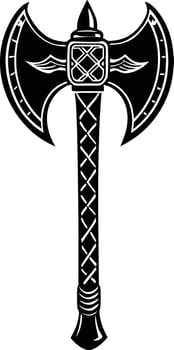black and white axe illustration. woodwork, line art, woodcutter, woodworking, wooden, ax, carpenter, vector