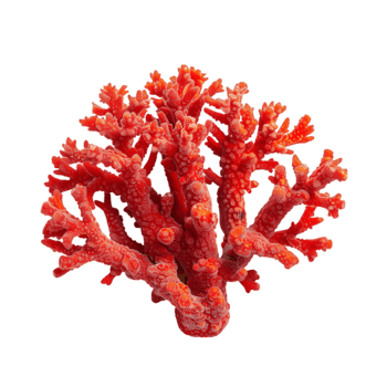 Red coral branch isolated on a transparent background png