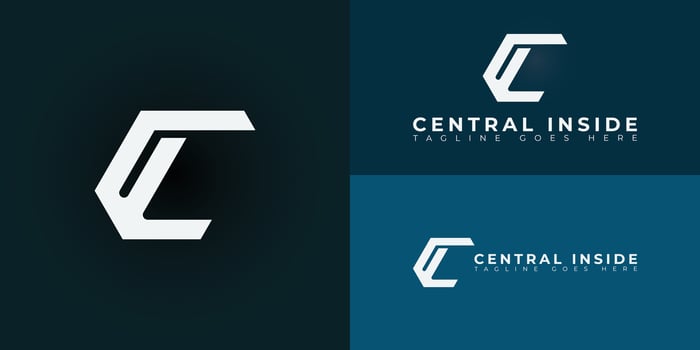 Abstract initial hexagon letter CI or IC logo in white colors isolated on multiple background colors. The logo is suitable for Real estate company logo design inspiration templates. vector