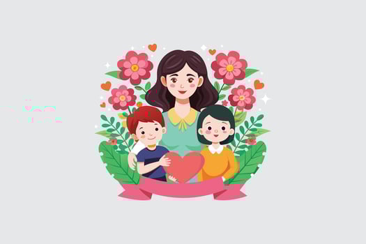 Happy Mom Day style white white background vector