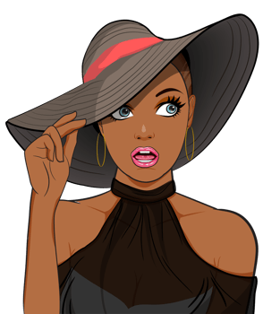 surprised black woman face in pop art comics style characters in various activities png