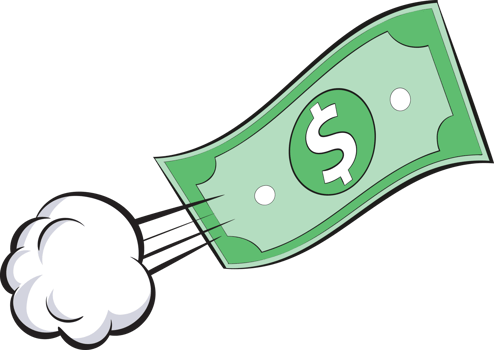 Currency Money Dollar Flying in air. Falling US one dollar bills. Be Rich Artwork. Retro Vintage Pop Art Comic Book style png