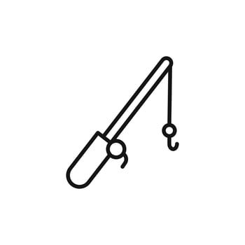 fishing rod logo sign outline vector