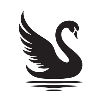 Swan bee silhouette vectors illustration