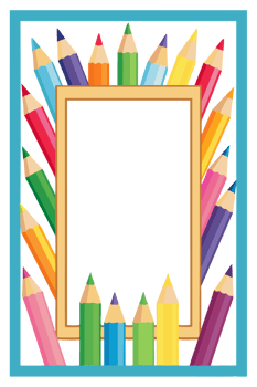 graphics frame Rectangle made of colored pencils png