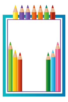 graphics frame Rectangle made of colored pencils png