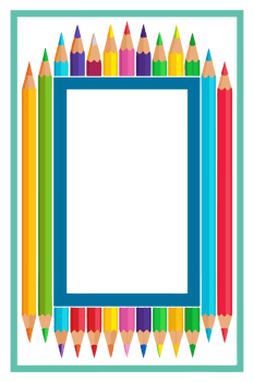 graphics frame Rectangle made of colored pencils png