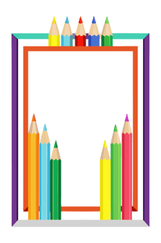 graphics frame Rectangle made of colored pencils png