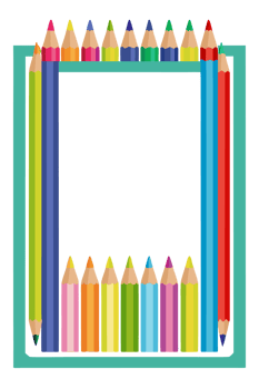 graphics frame Rectangle made of colored pencils png