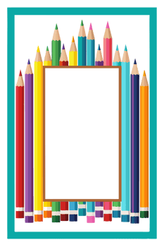 graphics frame Rectangle made of colored pencils png