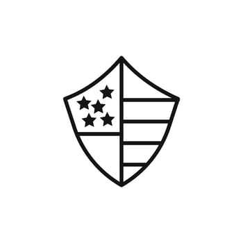 Shield USA flag logo sign outline vector