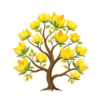Beautiful Single Big Tree Illustration vector