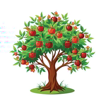 Beautiful Single Big Tree Illustration vector