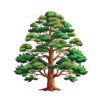 Beautiful Single Big Tree Illustration vector