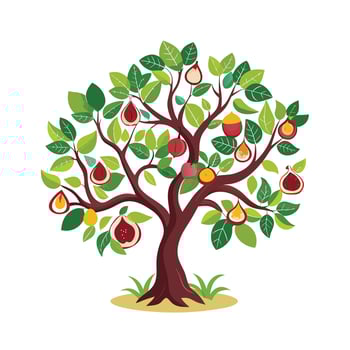 Beautiful Single Big Tree Illustration vector