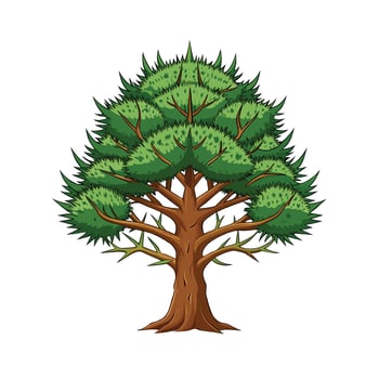 Beautiful Single Big Tree Illustration vector