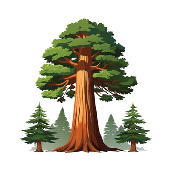 Beautiful Single Big Tree Illustration vector
