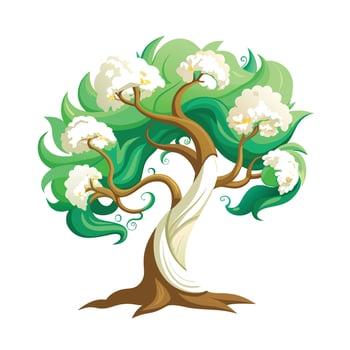 Beautiful Single Big Tree Illustration vector