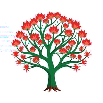 Beautiful Single Big Tree Illustration vector