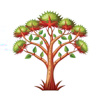 Beautiful Single Big Tree Illustration vector