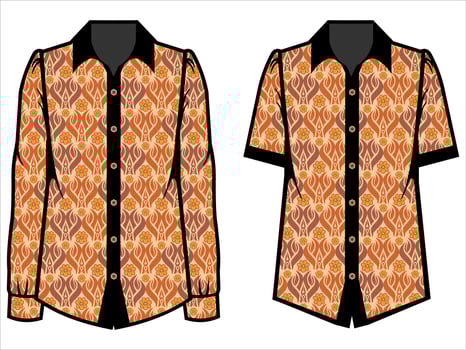 various batik clothes vector