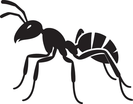 ant silhouette isolated on white background. Ant icon illustration design vector