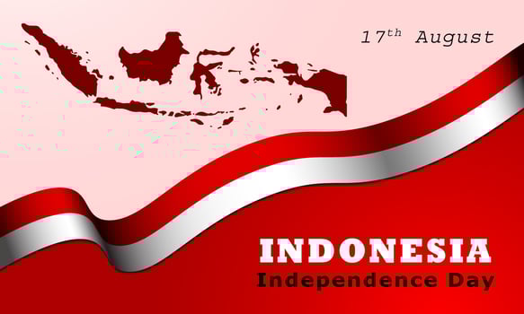 Happy Indonesia Independent Day 17 August 1945, Template of background poster banner vector