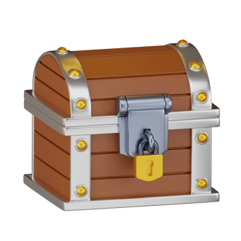 Wooden Treasure Chest Perfect for Pirate and Treasure Hunt Projects. 3D Render png