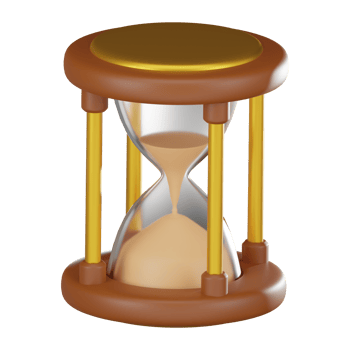 Hourglass Countdown Symbolizing Urgency and Time Pressure. 3D Render png