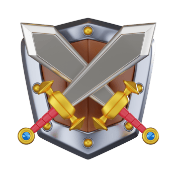 Medieval Fantasy Sword and Shield on Isolated .3D Render png
