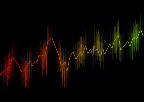 Abstract growing financial graph chart background vector
