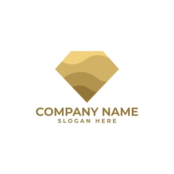 The jewelry logo with the diamond in ocean theme using Gold blend color combination vector